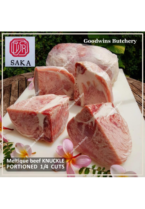 Beef KNUCKLE frozen daging paha rendang MELTIQUE meltik (wagyu alike) SAKA frozen PORTIONED CUTS (price/pc 1kg)